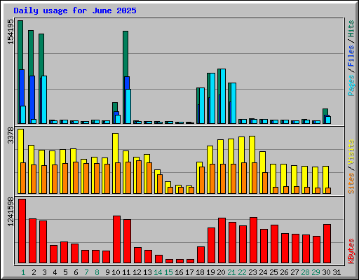 Daily usage for June 2025